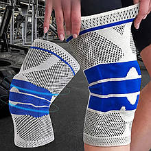 Еластичний бандаж-фіксатор для колінного суглоба Knee Support Сіро-синій XL (ЖЯ)
