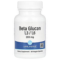 Бета-глюкан, Beta Glucan 1-3, 1-6, Lake Avenue Nutrition, 200 мг, 60 вегетаріанських капсул