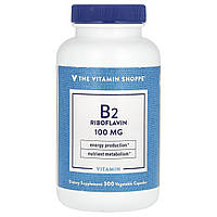 The Vitamin Shoppe, вітамін B2, рибофлавін, 100 мг, 300 рослинних капсул