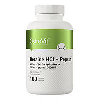 Бетаїн HCl OstroVit (Betaine HCl + Pepsin) 100 капсул