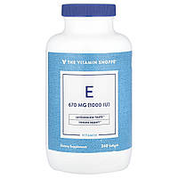 The Vitamin Shoppe, Вітамін E, 670 мг (1000 МО), 240 капсул