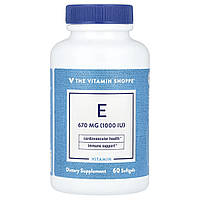 The Vitamin Shoppe, вітамін E, 670 мг (1000 МО), 60 капсул