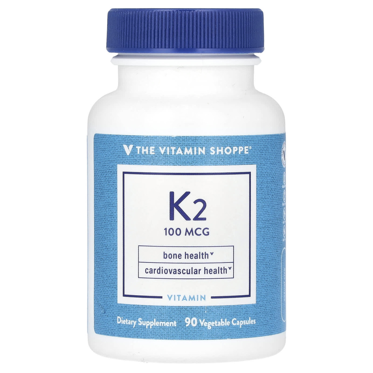 The Vitamin Shoppe, вітамін K2, 100 мкг, 90 рослинних капсул