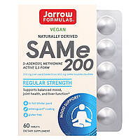 SAM-e 200, SAMe 200 (S-аденозил-L-метіонін), Promotes Joint Strength, Mood and Brain Function, Jarrow Formulas, 200 мг, 60