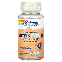 Solaray, LuteinEyes 18, з чорницею та лохиною, потрійна сила, 60 капсул VegCap