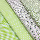 Тканина з дрібною салатовою гілочкою, ширина 145 см, фото 6