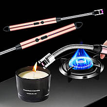 Електрична запальничка кухонна, плазмова, дугова, вітрозахисна на акумуляторі із зарядкою від USB, Рожевий