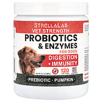 StrellaLab, Probiotics & Enzymes, For Dogs, Bacon, 120 Soft Chews, 10.1 o (288 g)