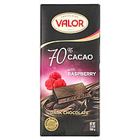 Valor, Темний шоколад, 70% какао з малиною, 3,5 унції (100 г)