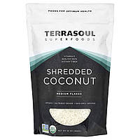 Terrasoul Superfoods, подрібнений кокос, пластівці середнього розміру, 454 г (16 унцій)