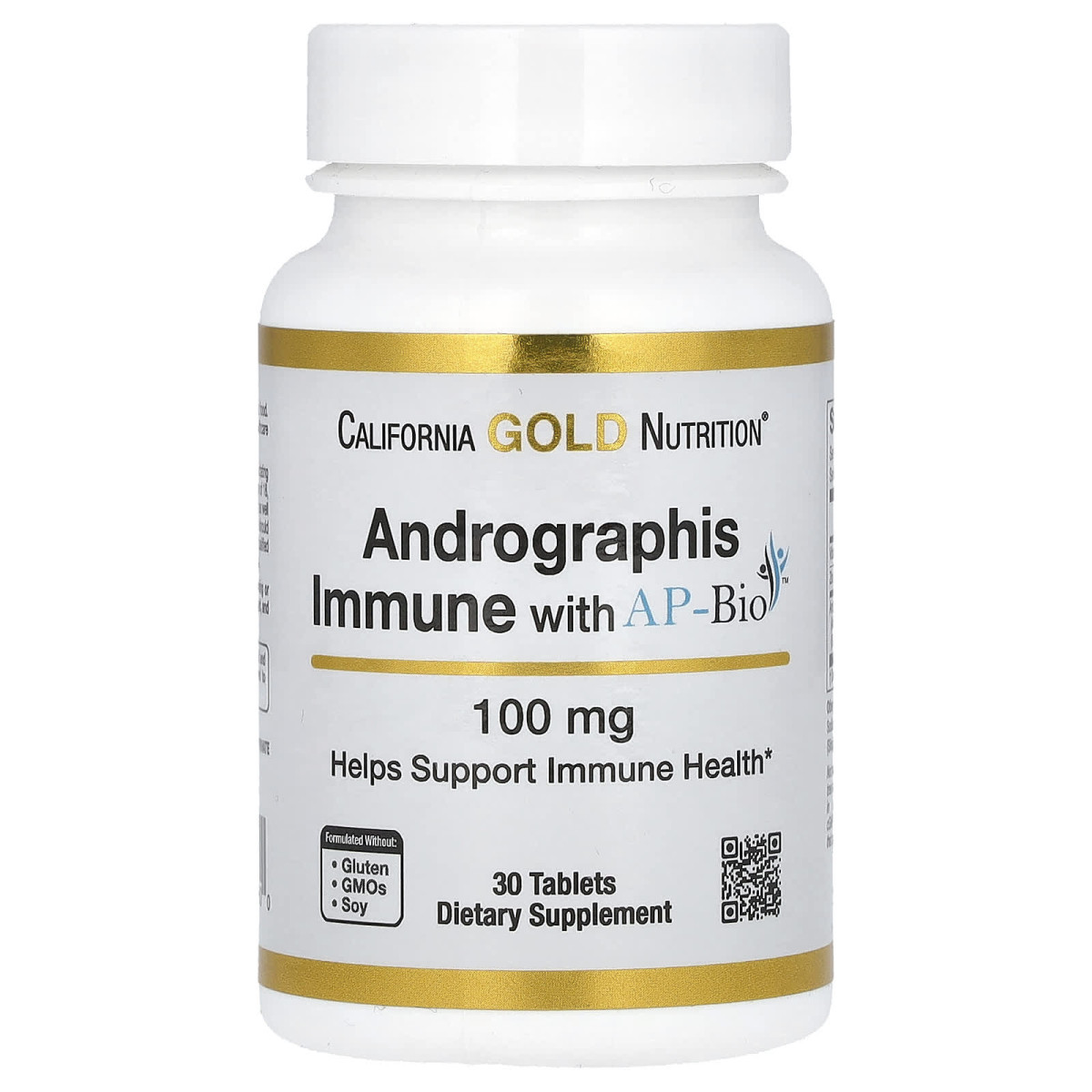 Андрографіс для імунітету California Gold Nutrition (Andrographis Immune with AP-BIO) 100 мг 30 таблеток