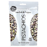 Wonderful Pistachios, морська сіль і перець, без раковин, 155 г (5,5 унції)