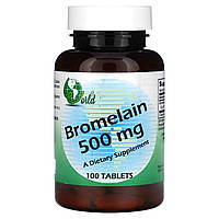 World Organic, бромелаїн, 500 мг, 100 таблеток