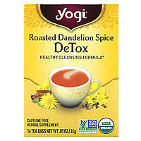 Смажений Кульбаба Spice Детокс, Roasted Dandelion Spice Detox, без кофеїну, Yogi Tea, 16 чайних пакетиків, 0,85 унц (24 г)