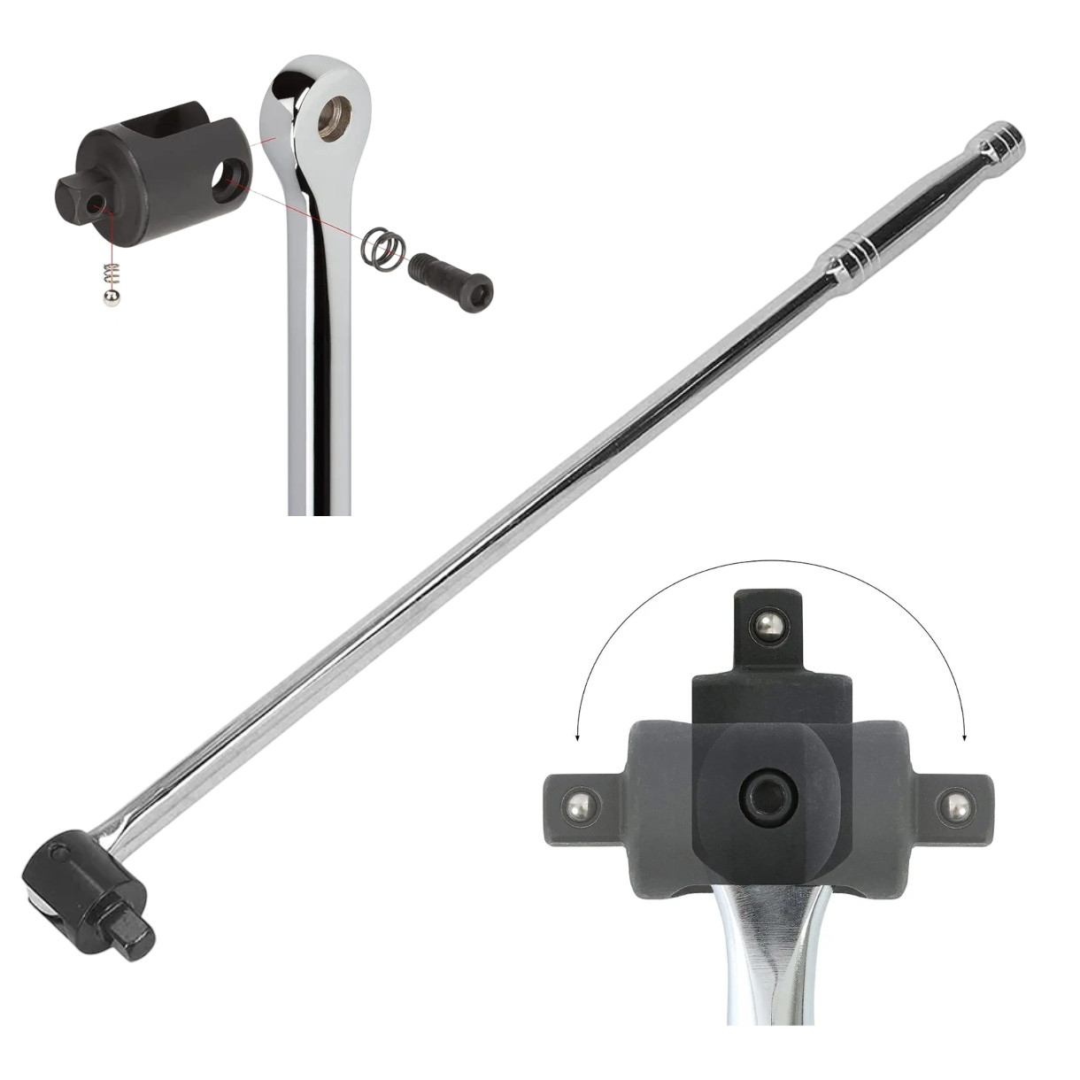 Вороток із шарніром силовий 1/2" 600мм ZBTools (zbsk8025) - фото 1 - id-p2533443649