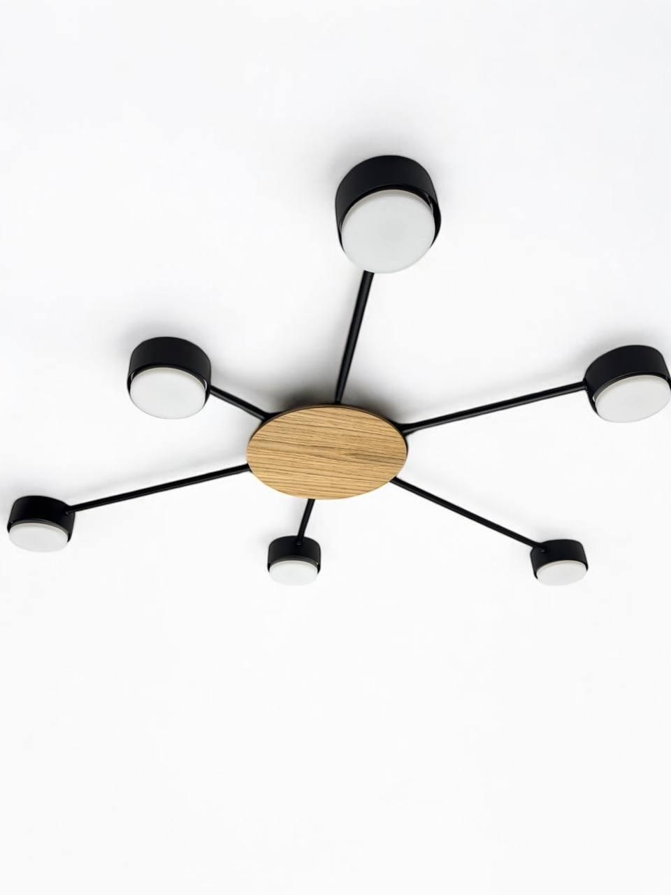 Люстра стельова SVITANOK 6хGX53 чорний LIGHT SET