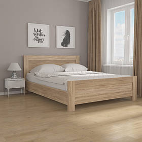 Ліжко двоспальне з ламелями, фасад МДФ GM-19 Дуб Сонома