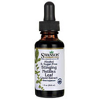 Рідкий екстракт листя кропиви, без спирту і цукру, Stinging Nettles Leaf Liquid Extract, Alcohol-,Sugar-Free, Swanson, 296 мл