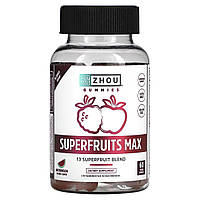 Zhou Nutrition, Superfruits Max, кавун, 60 веганських жувальних мармеладок