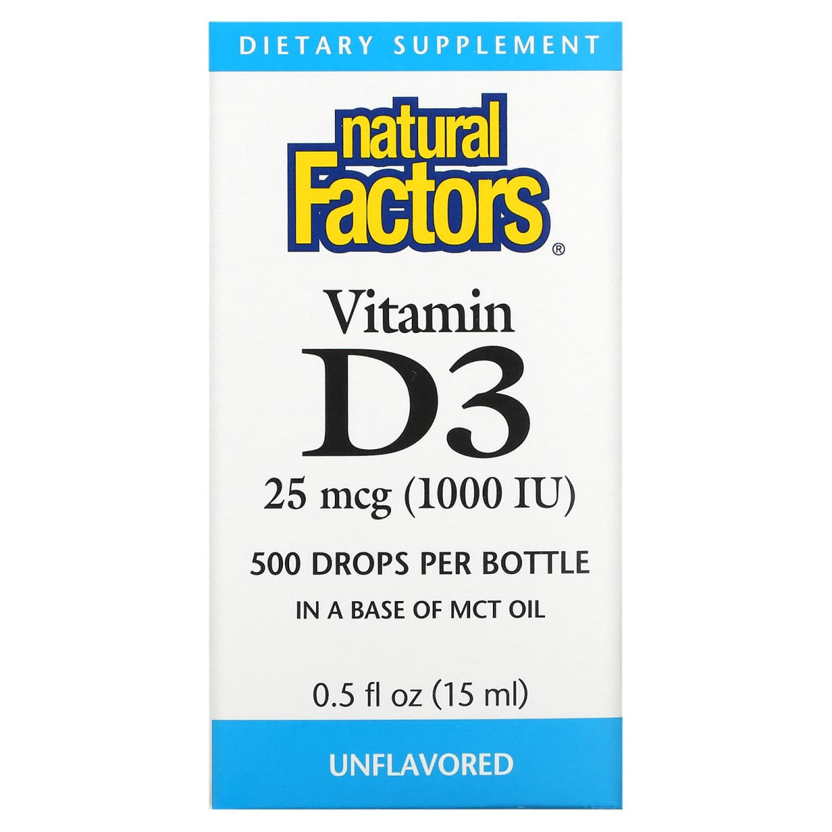 Вітамін D3 краплі Natural Factors (Vitamin D3 Drops) 1000 МО 15 мл