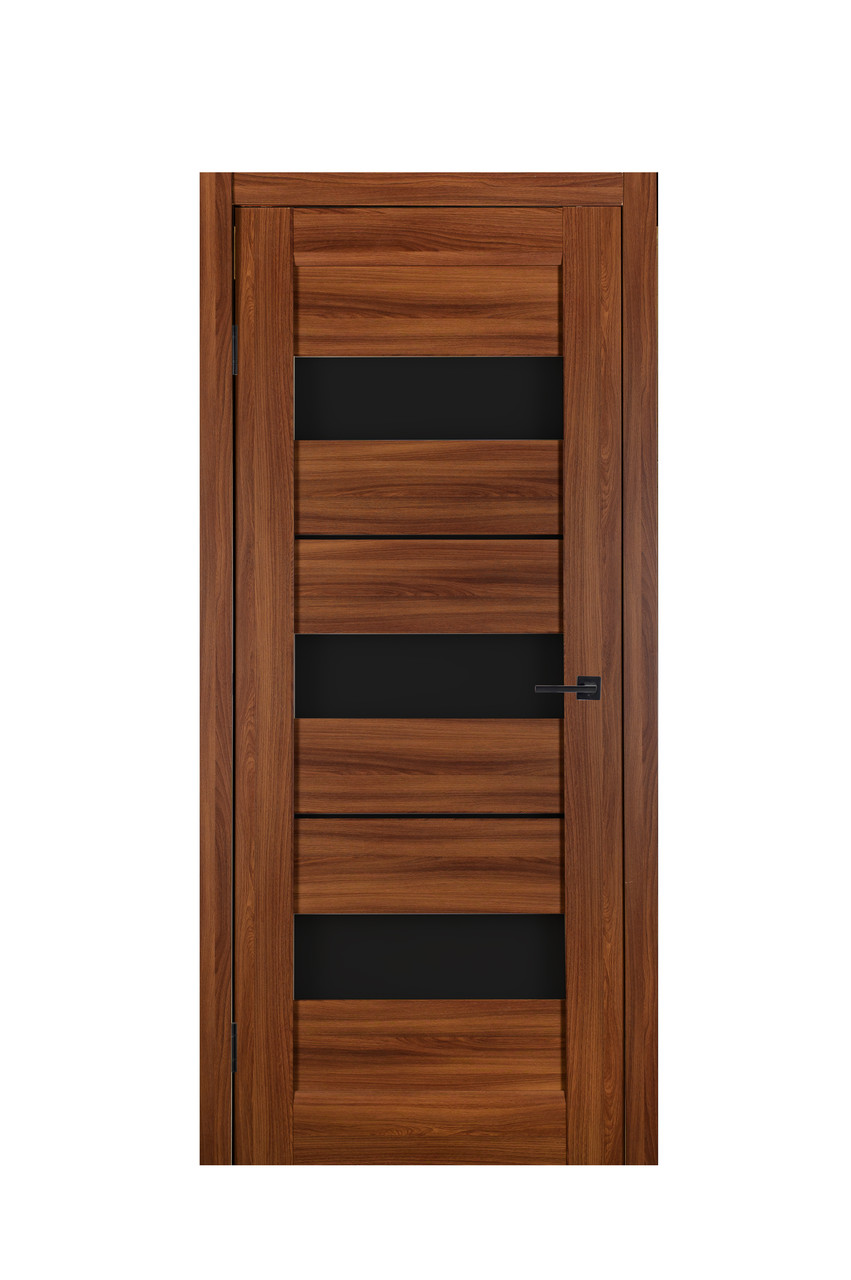 Двері Релікт Трес Горіх + Чорне скло 80*200 см Ламіновані міжкімнатні двері Двері для спальні