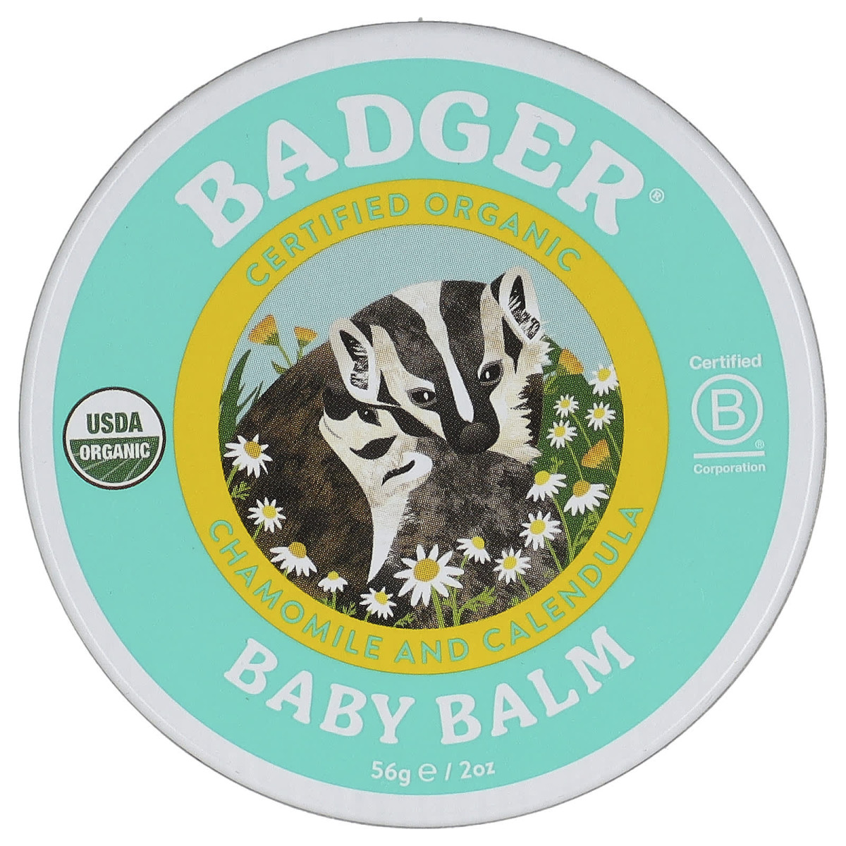 Бальзам для дітей від попрілостей ромашка і календула Badger Company 56 г