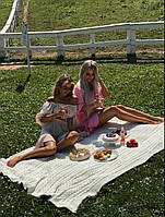 Женский летний костюм 2-ка, простая юбка + топ на резинке с объемными рукавами/42-44,46-48р. 42-44, Барбі