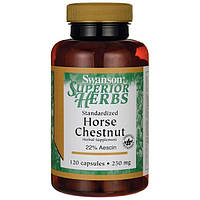 Кінський каштан 22% есцин (стандартизований), Horse Chestnut 22% Aescin (Standardized), Swanson, 250 мг, 120 капсул