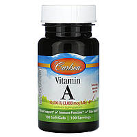 Вітамін А Carlson Labs (Vitamin A) 10000 МО 100 желатинових капсул
