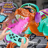 Динозавр на радіокеруванні дихає паром підсвічування очей Іграшка рухомий тиранозавр на пульті мелодія звук