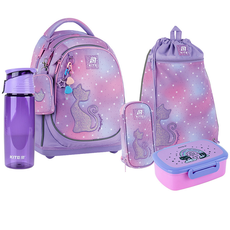 Шкільний набір Kite 5 в 1 Education Catsline SET_K25-724S-2