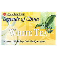 Легенди Китаю, білий чай, Uncle Lee's Tea, 100 пакетиків, 5,29 унції (150 г)