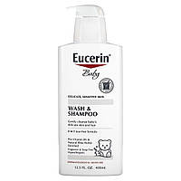 Дитячий мийний засіб для волосся й тіла без запаху, Baby Wash Shampoo, Eucerin, 400 мл
