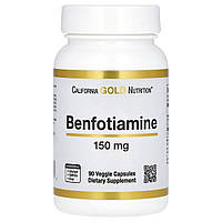 Бенфотіамін California Gold Nutrition (Benfotiamine) 150 мг 90 рослинних капсул