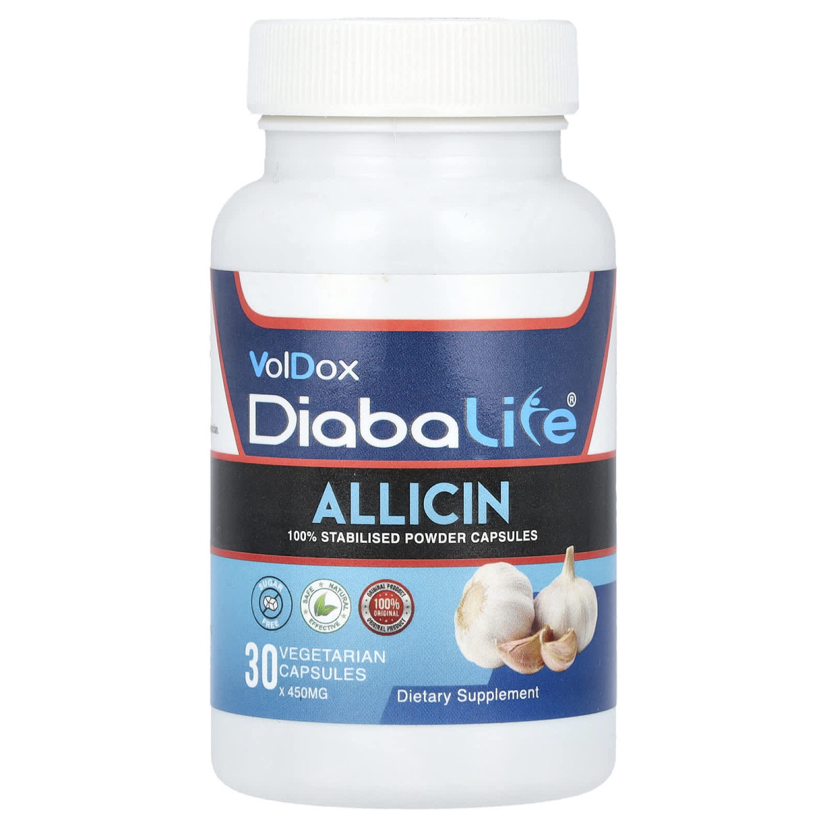 Діабалайф, Аліцин, Diabalife, Allicin, Allimax, 500 мг, 30 вегетаріанських капсул