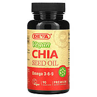 Олія з насіння чіа для веганів Deva (Vegan Chia Seed Oil) 500 мг 90 капсул