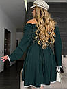 Жіноче зелене коротке плаття пишне, фото 3