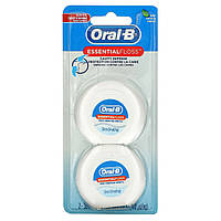 Зубна нитка, Essential Floss Value Pack, Mint, Oral-B, 2 упаковки по 50 м (54,6 ярда) кожна