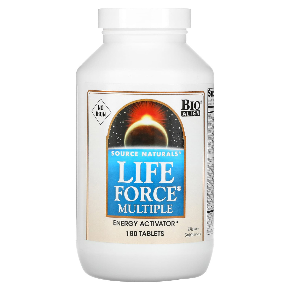 Мультивітаміни без заліза Source Naturals (Life Force Multiple No Iron) 180 таблеток