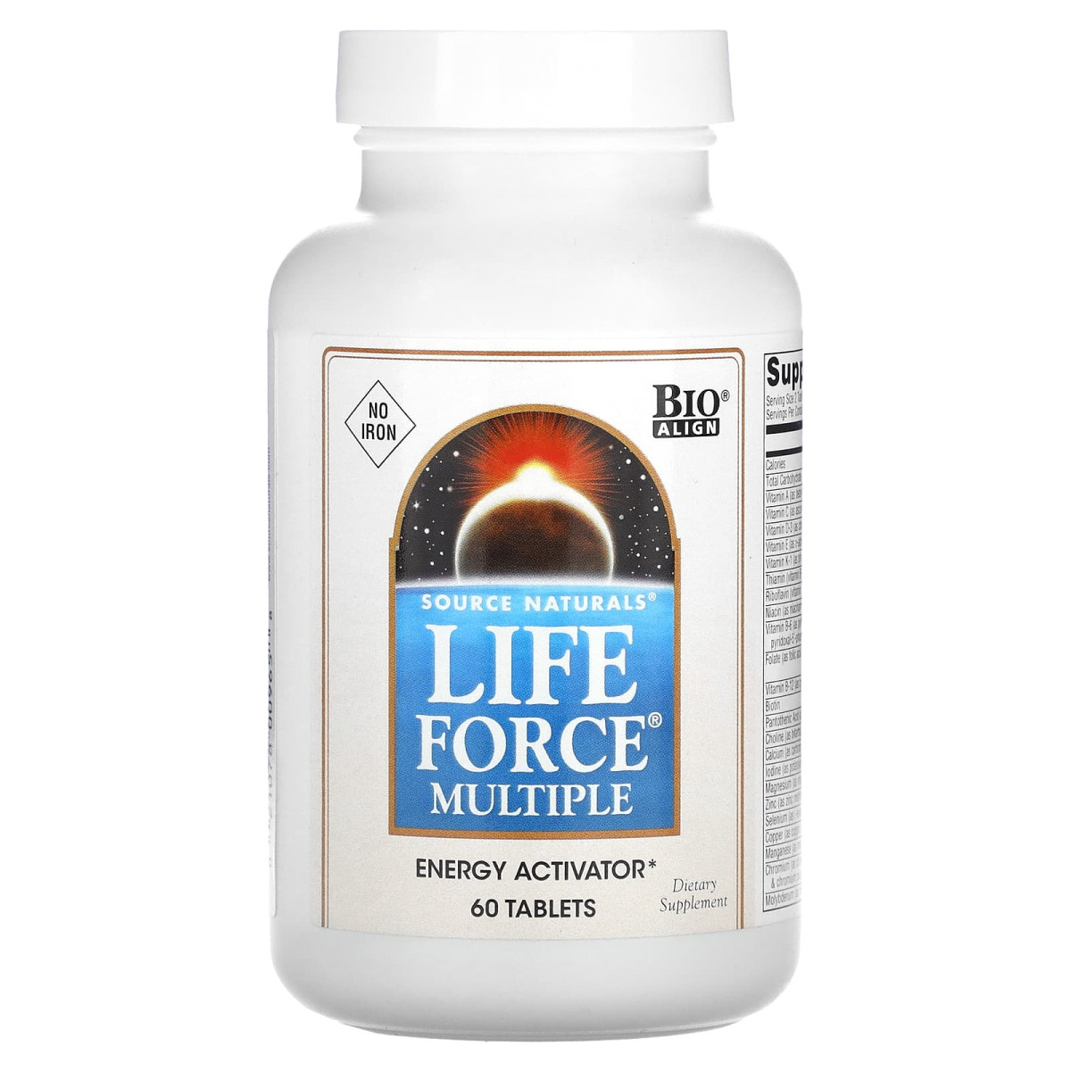Мультивітаміни без заліза Source Naturals (Life Force Multiple No Iron) 60 таблеток