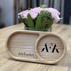 Дерев’яна підставка під чашку та десерт з індивідуальним гравіюванням