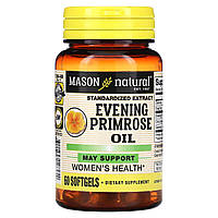 Олія примули вечірньої, Evening Primrose Oil, Mason Natural, 60 м'яких капсул