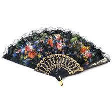 Маленький складаний жіночий віяло чорне