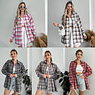 Сорочка жіноча ФЛАНЕЛЕВА КЛІТИНКА РОЖЕВО-СИНЯ 1611, фото 7