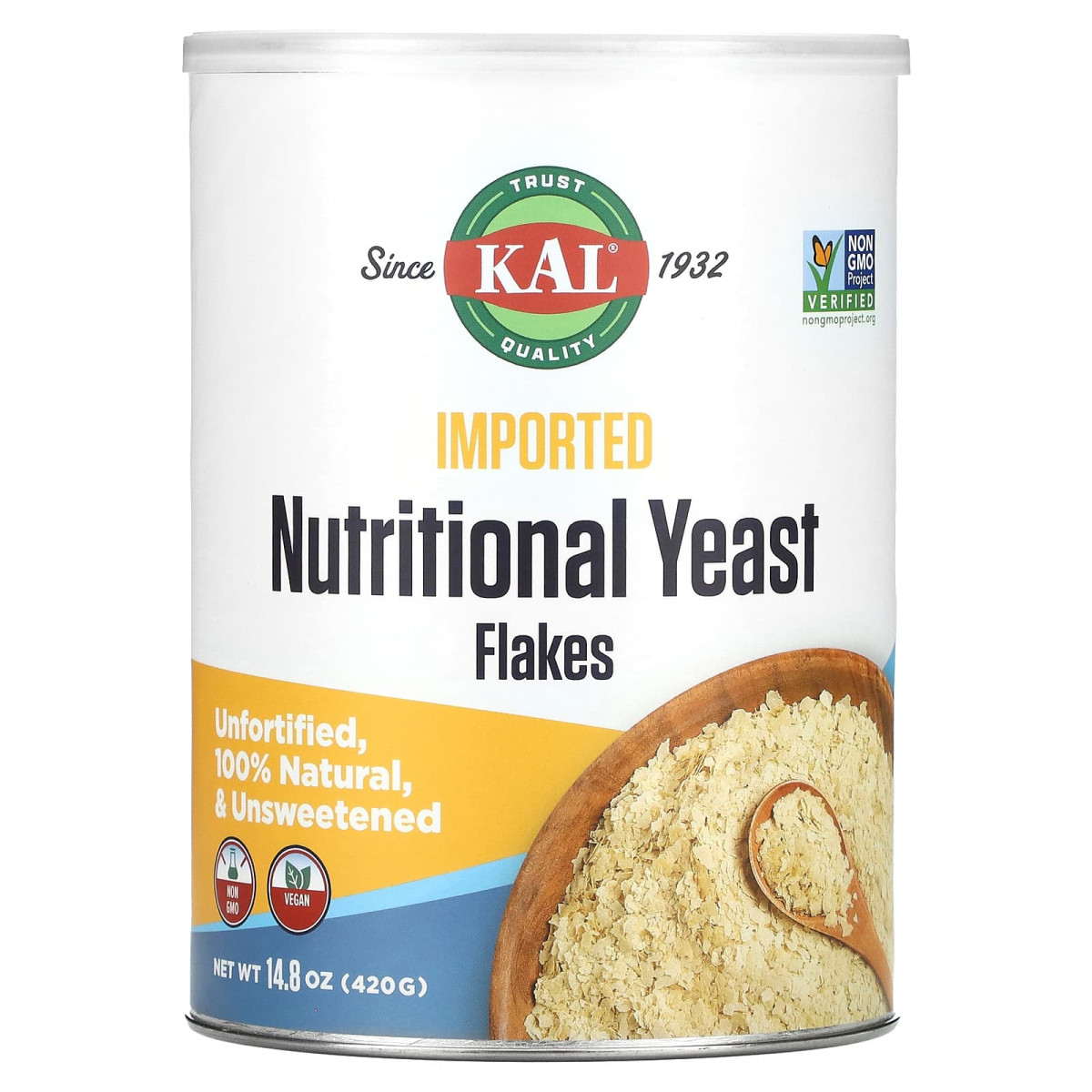 Імпортні харчові дріжджі, тонкі пластівці, Imported Yeast Fine Flakes, KAL, 420 г