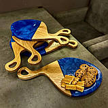 Дошка для подачі сиру та вина з дерева та епоксидної смоли 47*25 см, фото 6