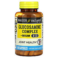 Комплекс глюкозаміну з ЧСЧ, Glucosamine Complex + MSM, Mason Natural, 90 капсул