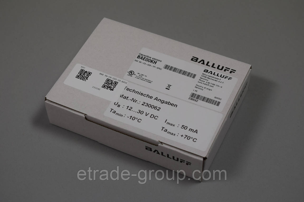 Ємнісний датчик BALLUFF BAE_SA-CS-025-YP-BP02 (BAE00KH)