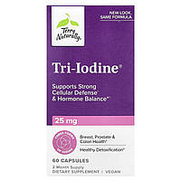 Йод EuroPharma, Terry Naturally (Tri-Iodine) 25000 мкг 60 капсул