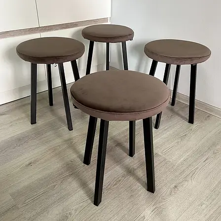 Табурет м'який Джем Jm шоколад, кольори ніжок та оббивки на вибір, фото 1